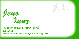 jeno kunz business card